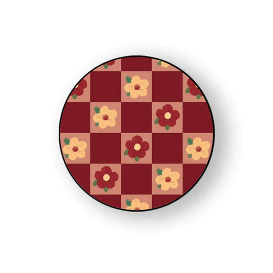 Retro Floral Checkered Holder