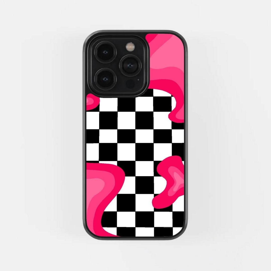 Pink Swirl Checkered Case