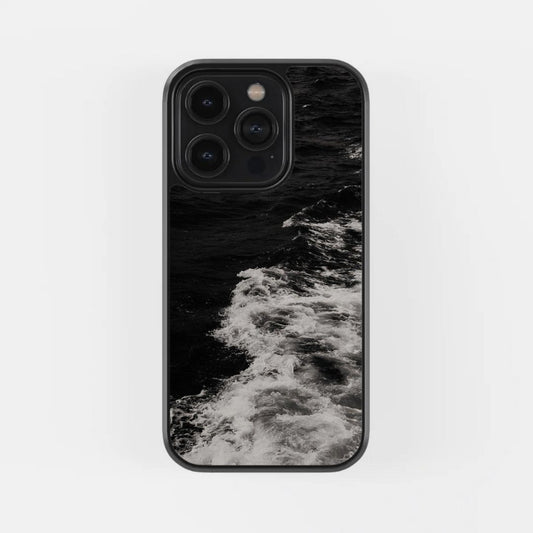 Night Waves Black Glass Phone Case