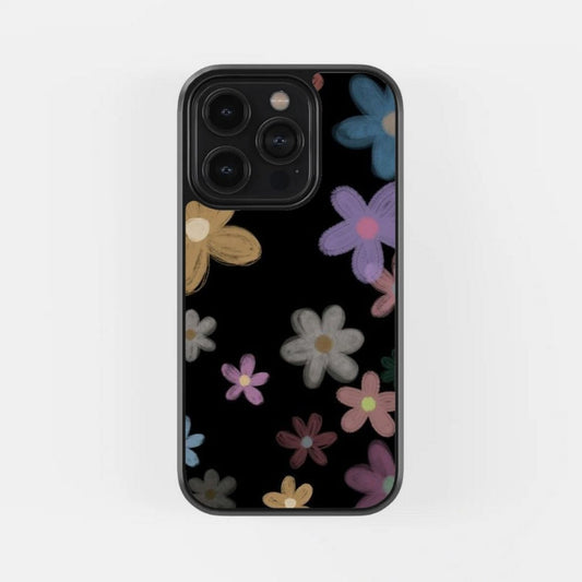 Black Retro Daisies Case