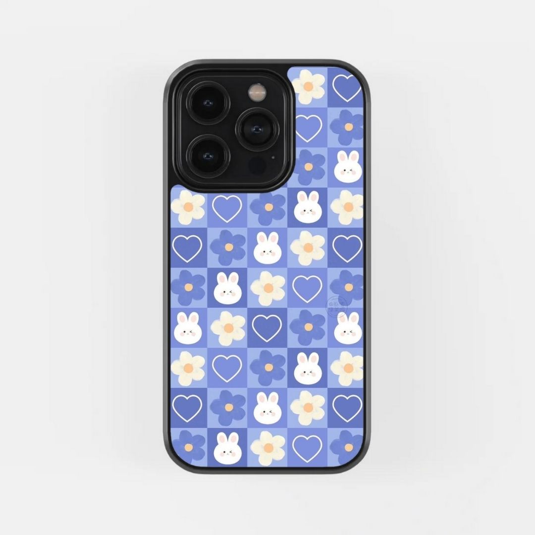 Bunny Floral Checkered Case
