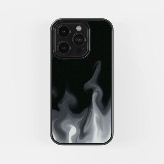 Black Flames Glass Phone Case
