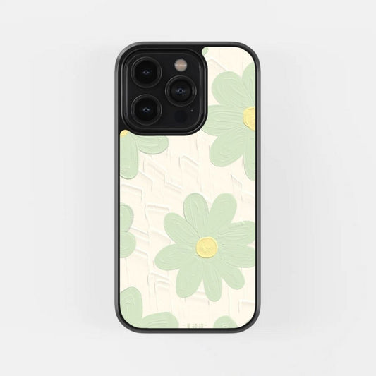 Green Daisy Cream Case