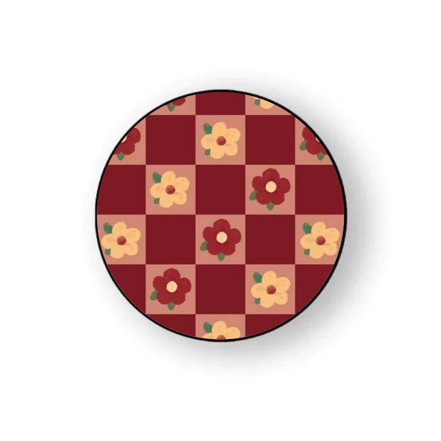 Retro Floral Checkered Holder
