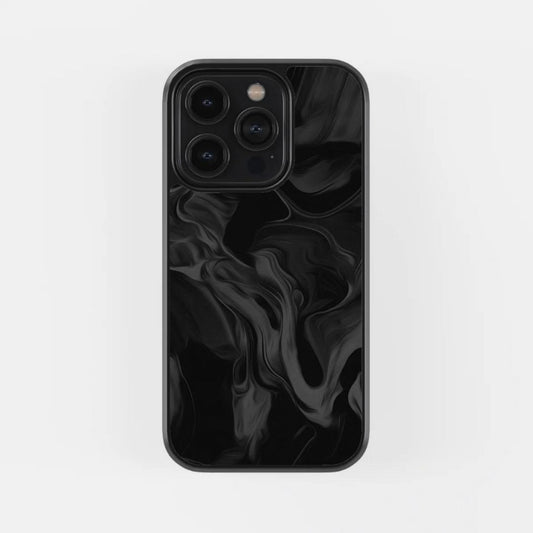 Black Marble Flow Glass Phone Case