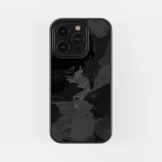 Midnight Abstract Black Glass Phone Case
