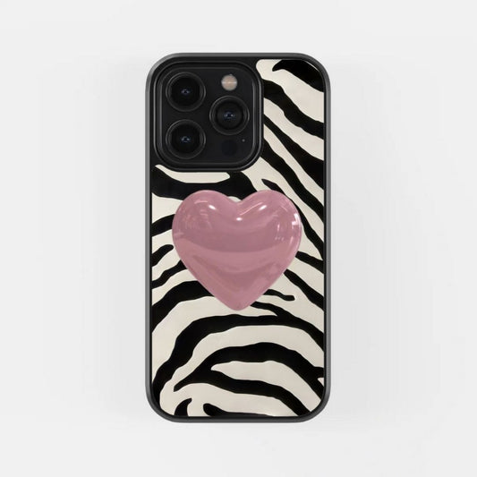 Heart And Zebra Pattern Case